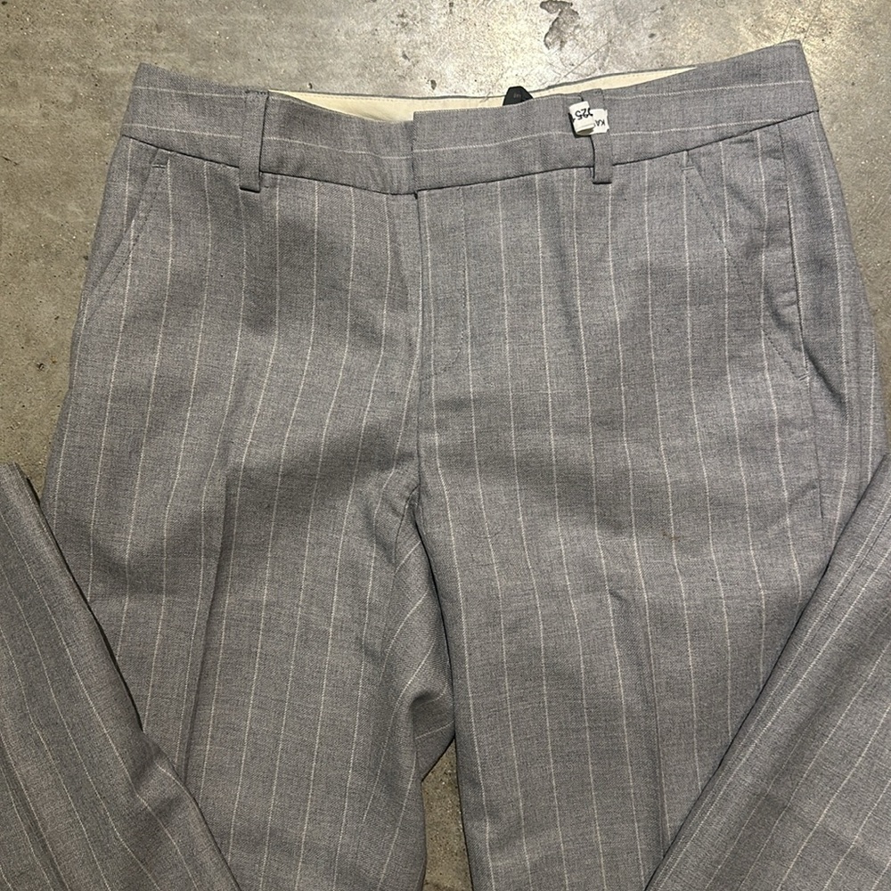 Banana Republic wool blended grey pants with white pin stripes